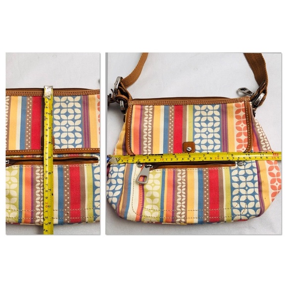 Fossil multicolor leather and canvas crossbody bag - Picture 14 of 15